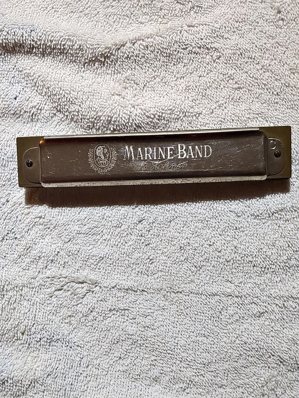 Vintage Hohner Marine Band Harmonica Key of C Made in Germany Wood Comb Working